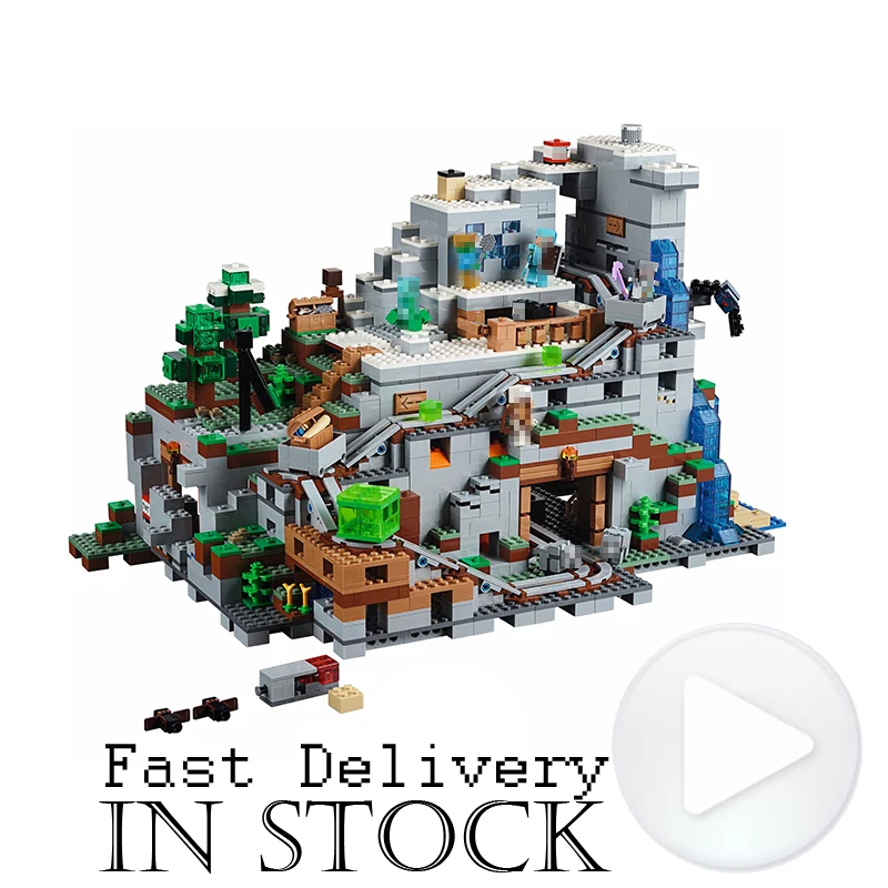 

LEPIN 18032 The Mountain Cave Minecraft My World Building Blocks Bricks Toys For Boys oyuncak 2932PCS Compatible legoINGly 21137