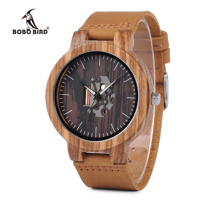 BOBO BIRD часы для мужчин деревянные часы зебра узор кварцевые Move для мужчин t наручные часы из натуральной кожи ремешок relogio masculino в коробке J-H29