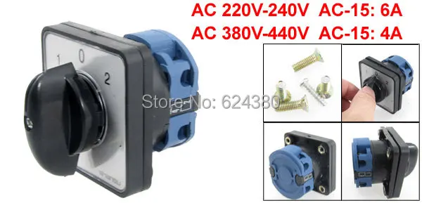 

SZW26-20/1. D101 Panel Mount Three 3 Position Universal Rotary Selector Cam Combination Changeover Switch 4 Four Screw Terminals