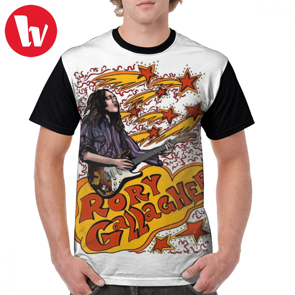 

Rory Gallagher T Shirt RG T-Shirt Oversized Basic Graphic Tee Shirt Print Male Cute Short Sleeves 100 Polyester Tshirt