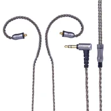 New HZSOUND 3 5mm 4 cell Cable High Quality Upgreded Single Crystal Copper Plated Silver font