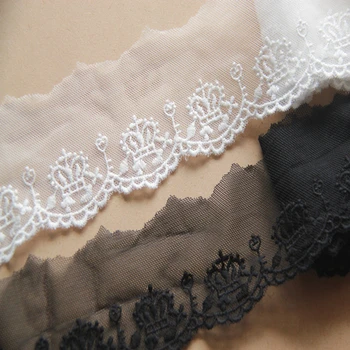 

10Yards Japanese Version Cotton Net Cotton Gauze Lace Embroidery Small Crown DIY Handmade Accessorieswidth 5cm YN660