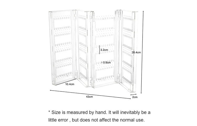 CHOICEFUN, 4 двери, 128 пар, складной прозрачный акриловый Органайзер для ювелирных изделий, пластиковый органайзер для хранения сережек, для украшения