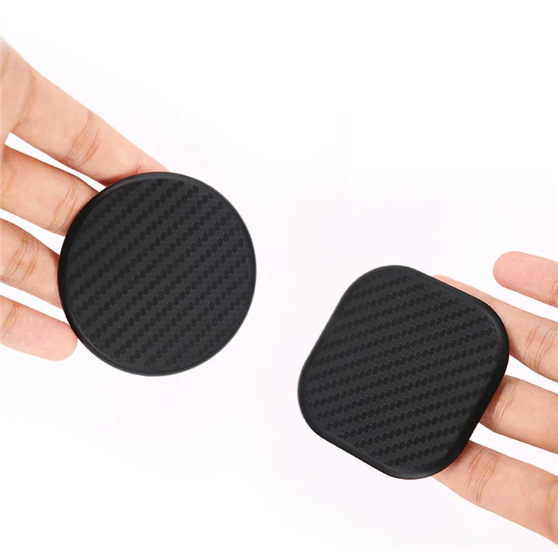 2*Carbon Fiber Car Dashboard Water Cup Slot Non-Slip Mat Adsorption Elasticity