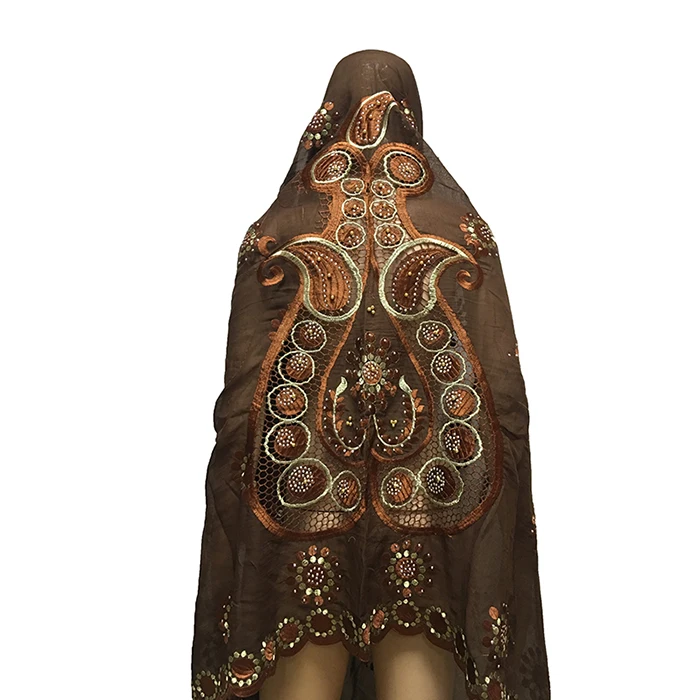 Хлопковый шарф Африканский мусульманский женский шарф с вышивкой на спине модный шарф для шали BM679