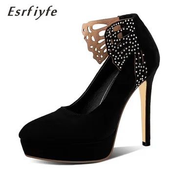 

ESRFIYFE 2019 New Llarge Size 32-50 Spring/Autumn Women Pumps Sexy 13 Cm High Heel Temperament High-heeled Shoes Wedding Pumps