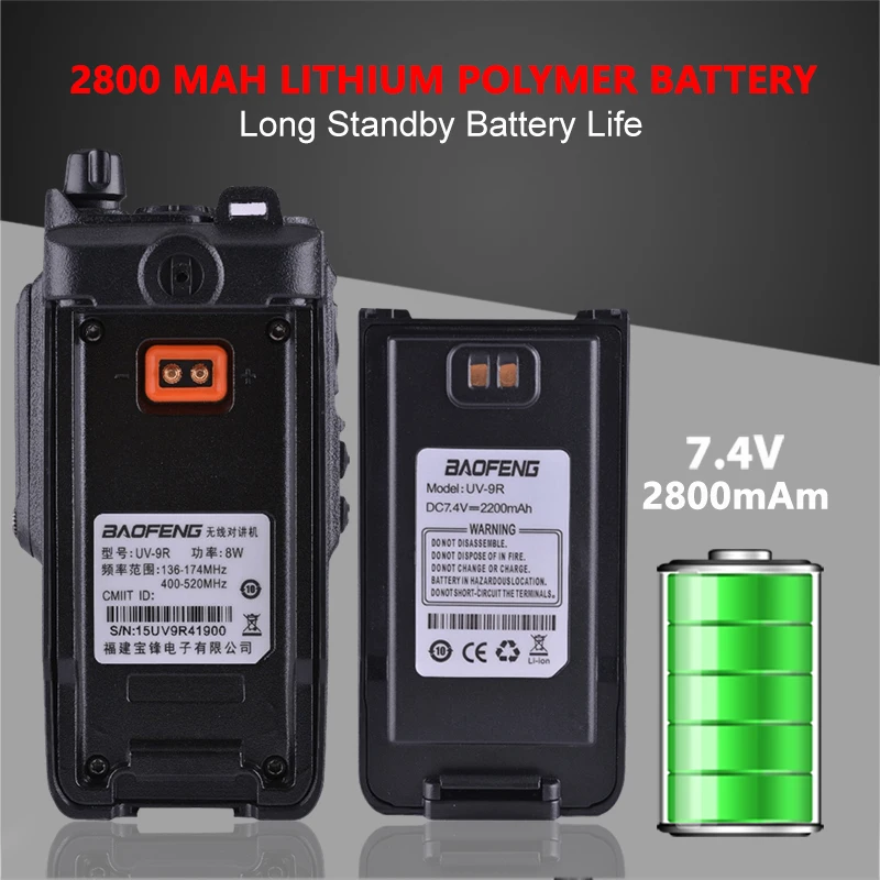 Baofeng UV-9R Plus 8W High Power IP67 Waterproof Walkie Talkie 10km Handheld UV 9R Two Way Radio Ham CB Radio Communicador UV9R
