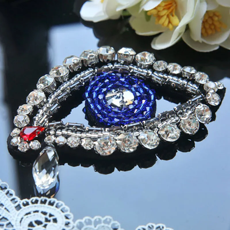 

1piece Luxury blue bead eyes modeling decorative patch clothes clothes shoes bags socks clothing diy accessories