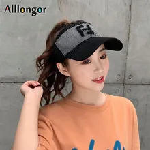 Женская шляпа с солнцезащитным козырьком, лето, модная бейсболка, кепка для защиты от солнца, Спортивная Кепка с буквенным принтом «конский хвост», пляжная кепка, женские шапки