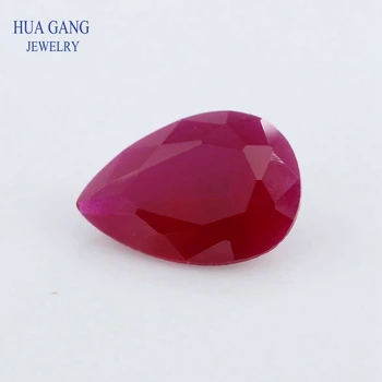

Size 2x3~13x18mm Pear Cut 5# Red Stone Matte Bottom Synthetic Corundum Gems Stone For jewelry Wholesale Free Shipping