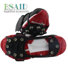 BSAID открытый ледяные поплавки захват 10 гвоздей, снежные кошки ремень скалолазание шипы Нескользящие сапоги силиконовая ледяная обувь с заклепками сцепление