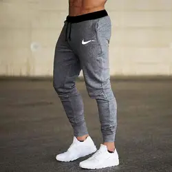 Новый бренд печати для мужчин фитнес пот брюки для девочек мужской Спортзалы, бодибилдинг тренировки хлопковые брюки Беговые брюки в
