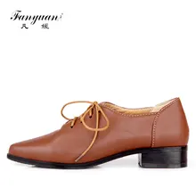 Fanyuan/большие размеры; sapatos; Туфли-оксфорды для женщин; женская офисная обувь на плоской подошве с острым носком и шнуровкой; однотонная официальная оксфордская обувь