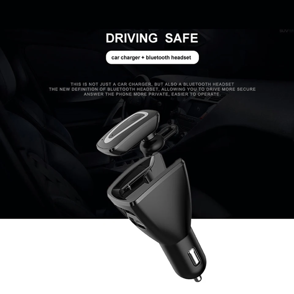 Bluetooth4.1 Headset Car USB Charger 5V 3.1A In car earphone Dapter