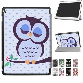 

10 style painted Folio stand PU leather cover case for 2017 10.1'' Huawei MediaPad M3 Lite 10" BAH-W09 BAH-AL00 10" tablet