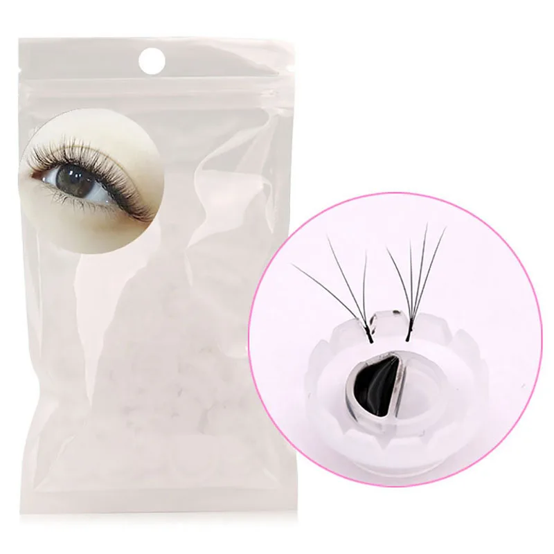 

50/100pcs Individual Eyelash Glue Holder Grafting Eyelashes Quick Blossom cup ring Eyelash Extension Adhesive Stand