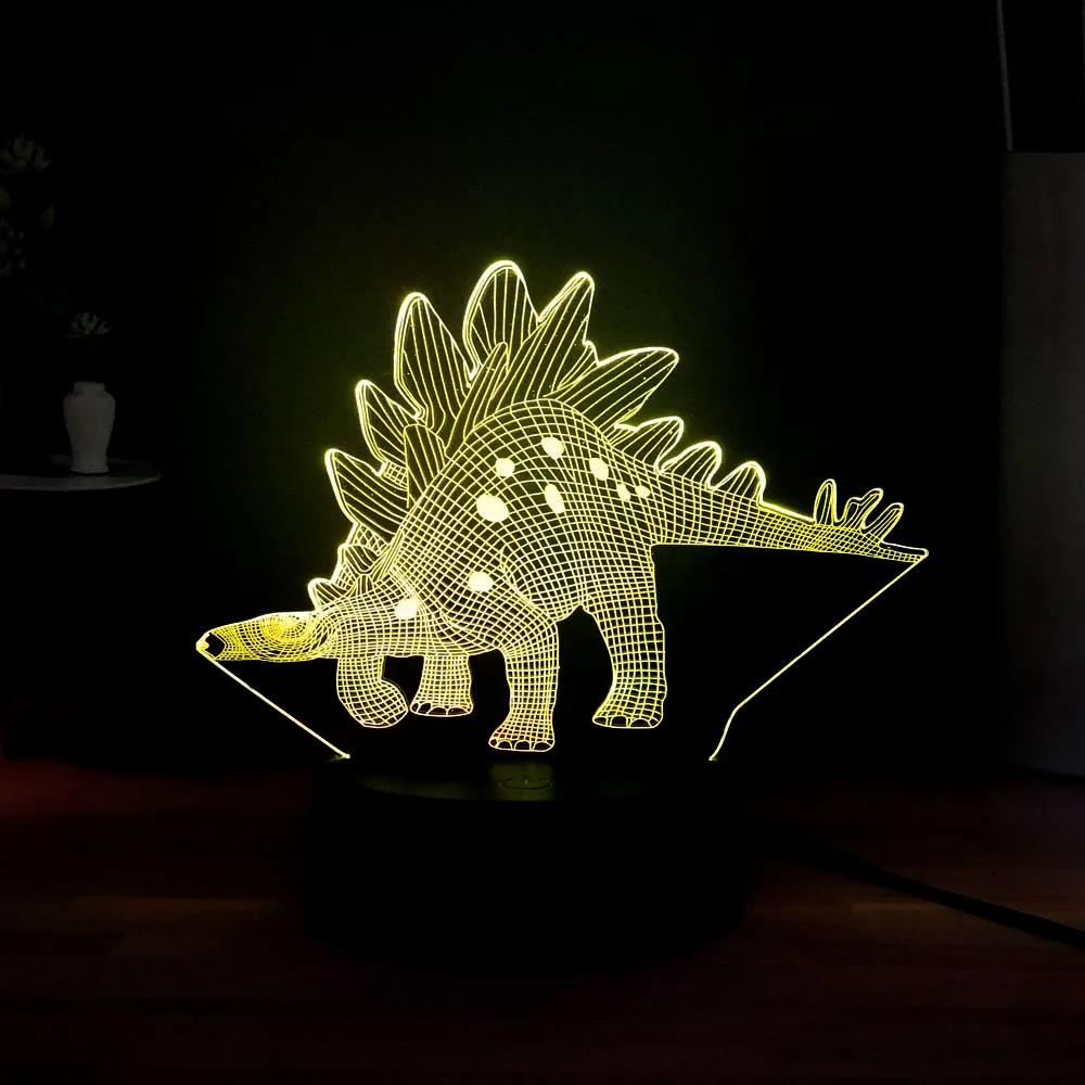 Динозавр серия светодиодный ночник Albertaceratops Triceratops Anchisaurus Stegosaurus USB пульт дистанционного Многоцветный 3D лампа детский подарок - Испускаемый цвет: Dinosaur-5