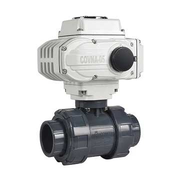 

DN32 Double Union 2 Way UPVC PVC On/Off Type Economic Plastic Motorized Ball Valve Electric Actuator