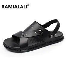 Мужские повседневные сандалии; кожаная мужская летняя обувь черного и коричневого цвета; дышащая износостойкая Мужская обувь с перфорацией