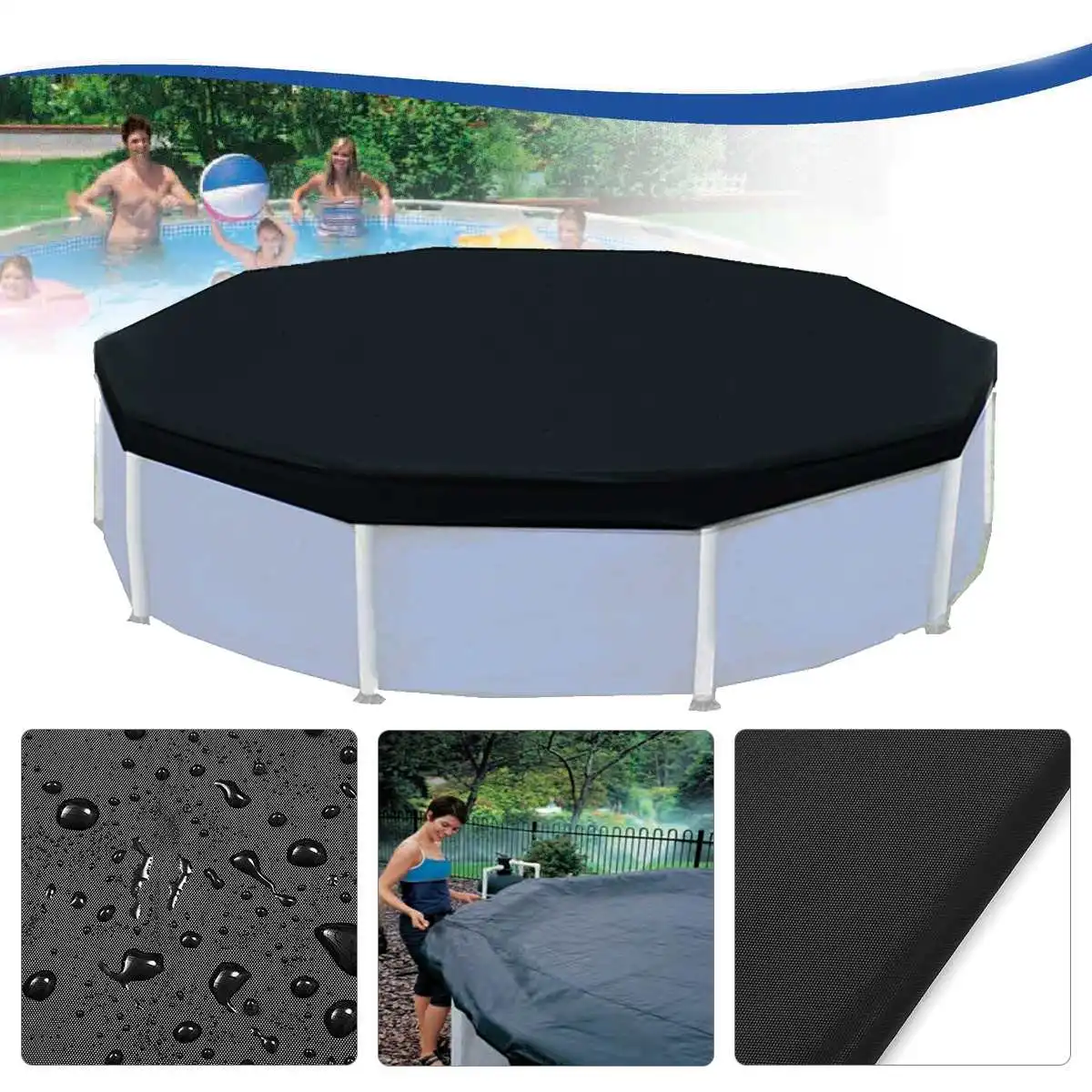 

3.6m 12 Feet Protective Black Pool Cover for Above Ground Frame Inflatable Swimming Pools Foor Cloth ground Fabric