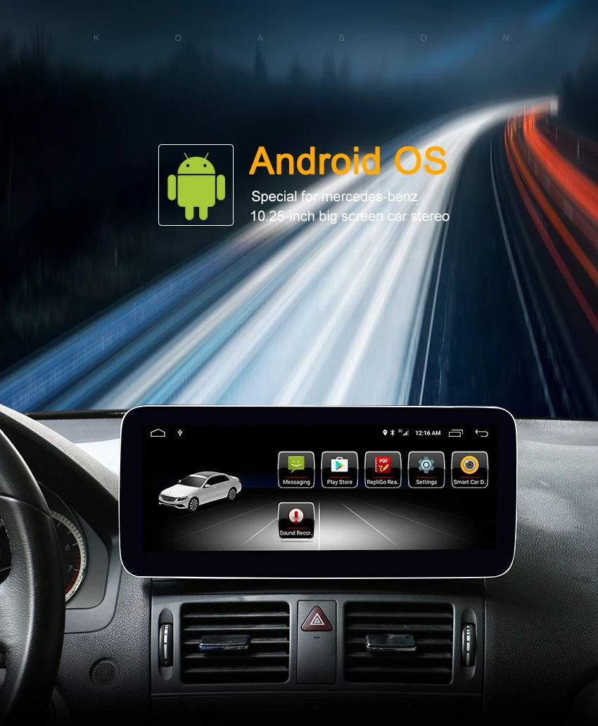 Flash Deal Koason10.25inch Android 8.1 Car Multimedia player audio stereo GPS Navigation for Mercedes Benz C Class W204 S204/CLK 2008-2010 0