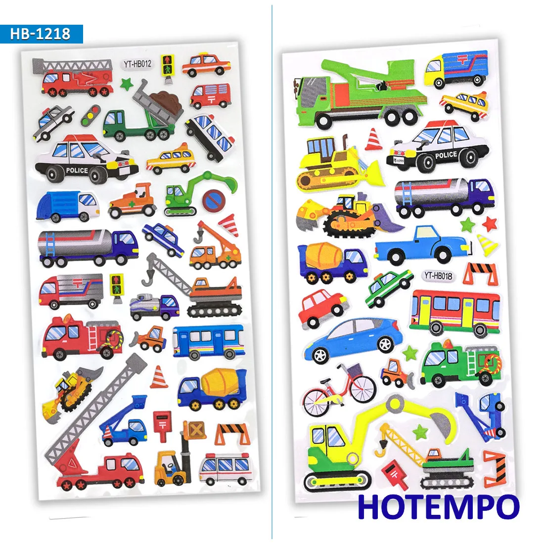 

Kids Cute Color Cartoon 3D Foam Stickers Machineshop Truck City Van Car Bus Vehicle for Teacher School Gift Stationery Stickers