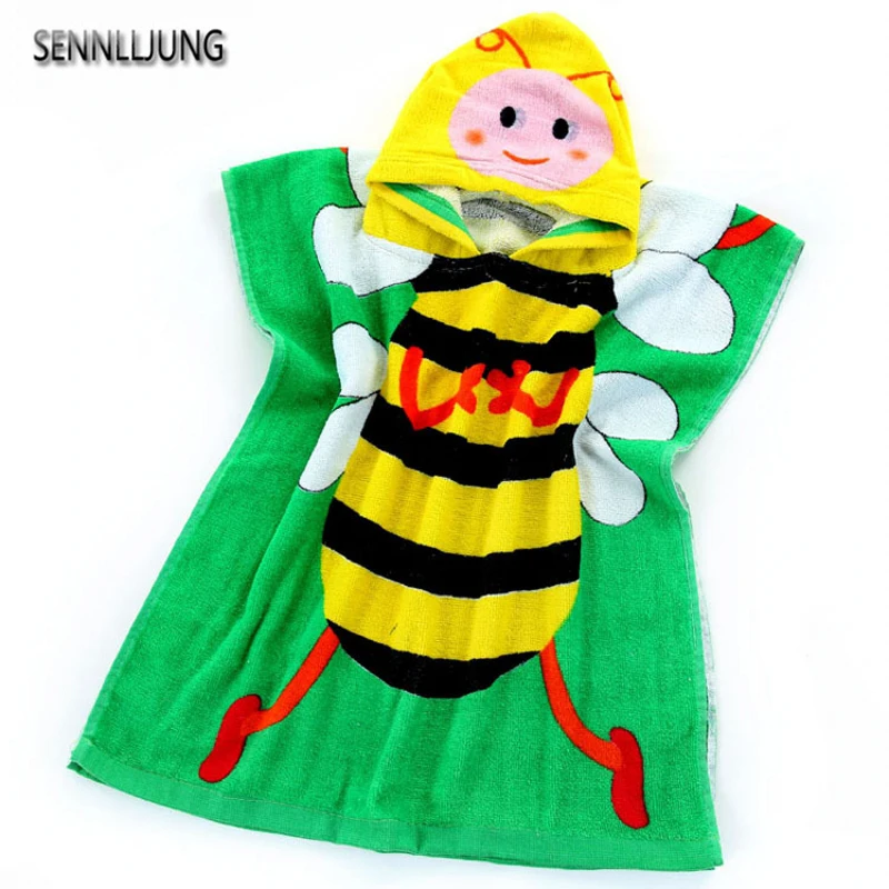 50X125CM Kids Towel Children's Bath Towel Toddler 100% Cotton Bathrobe Baby Boys Girls Hooded Bath Towel Children Cartoon Towel