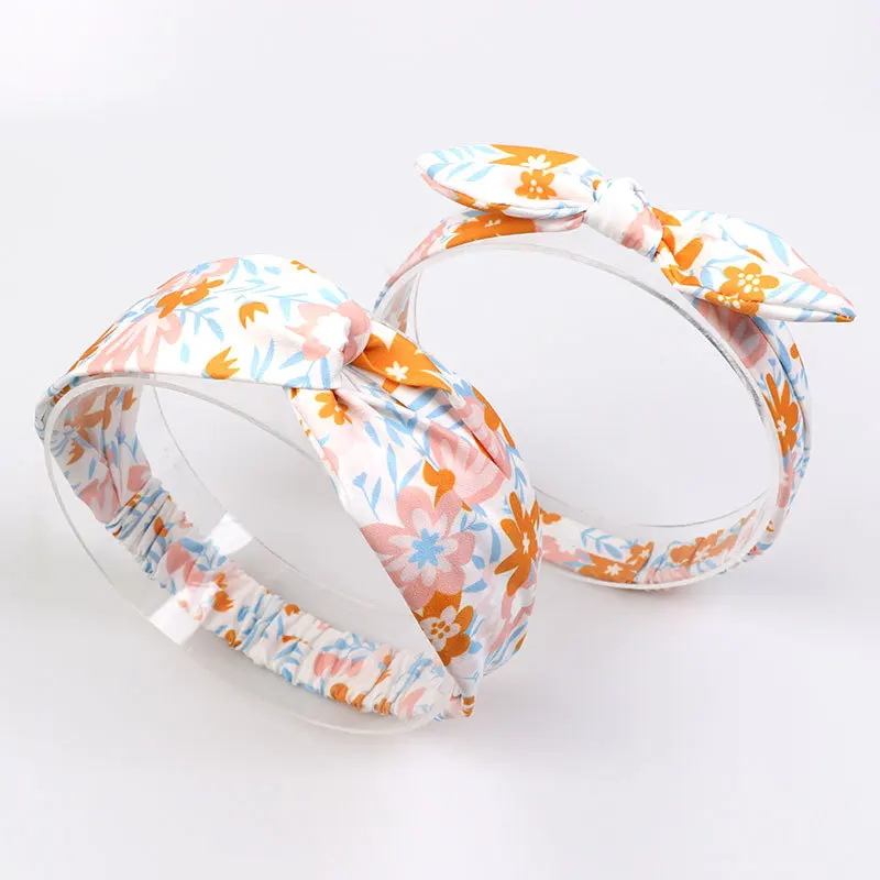 

2PCS/set MOM& Daughter Baby kids girl headband printed flower headbands toddler hair accessories bandeau bebes mother party