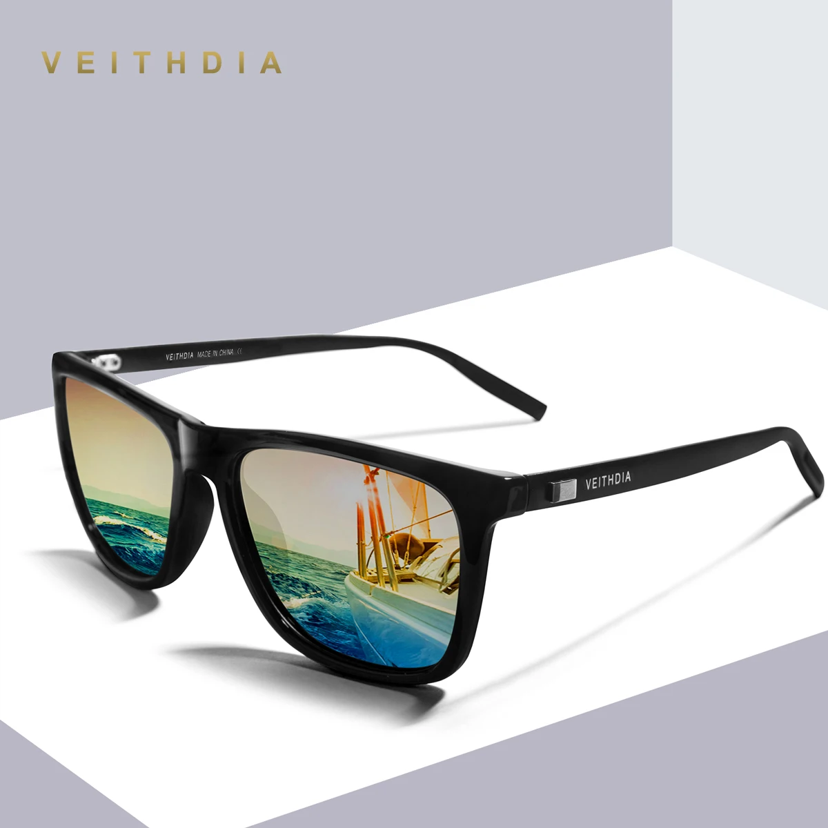 

VEITHDIA Brand Unisex Retro Aluminum+TR90 Square Polarized Sunglasses Lens Vintage Eyewear Accessories Sun Glasses For Men/Women