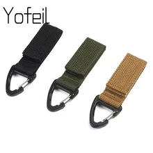 Molle chaveiro com fita de nylon tática, porta-chaves triangular, para uso externo, acampamento, caminhadas, mochila, bolsa de cintura, fivela de gancho