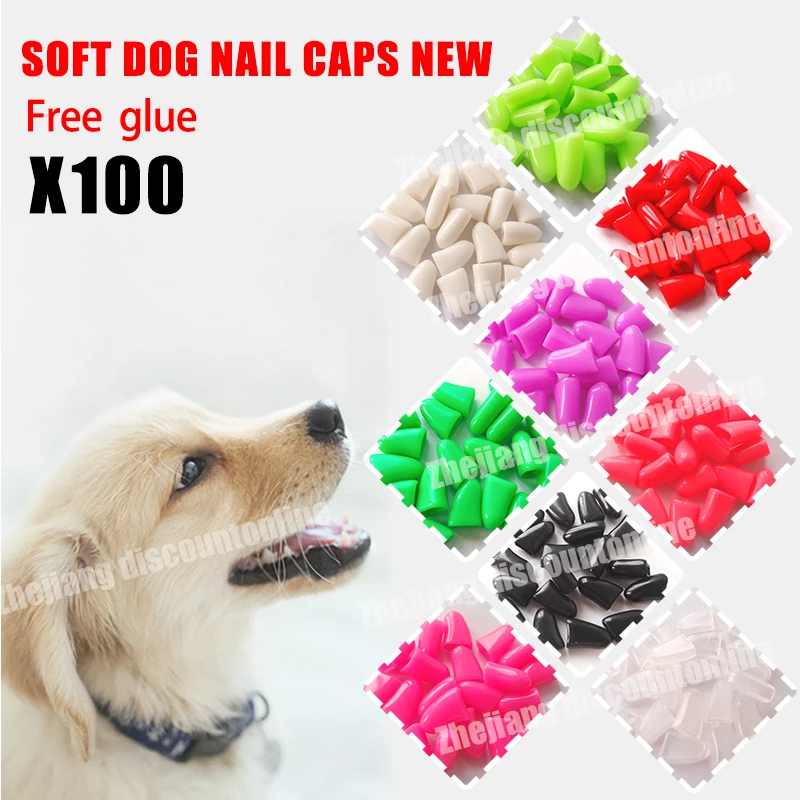 Buy 100pcs/lot Dog Nail Caps dog Soft Paw Caps 6size