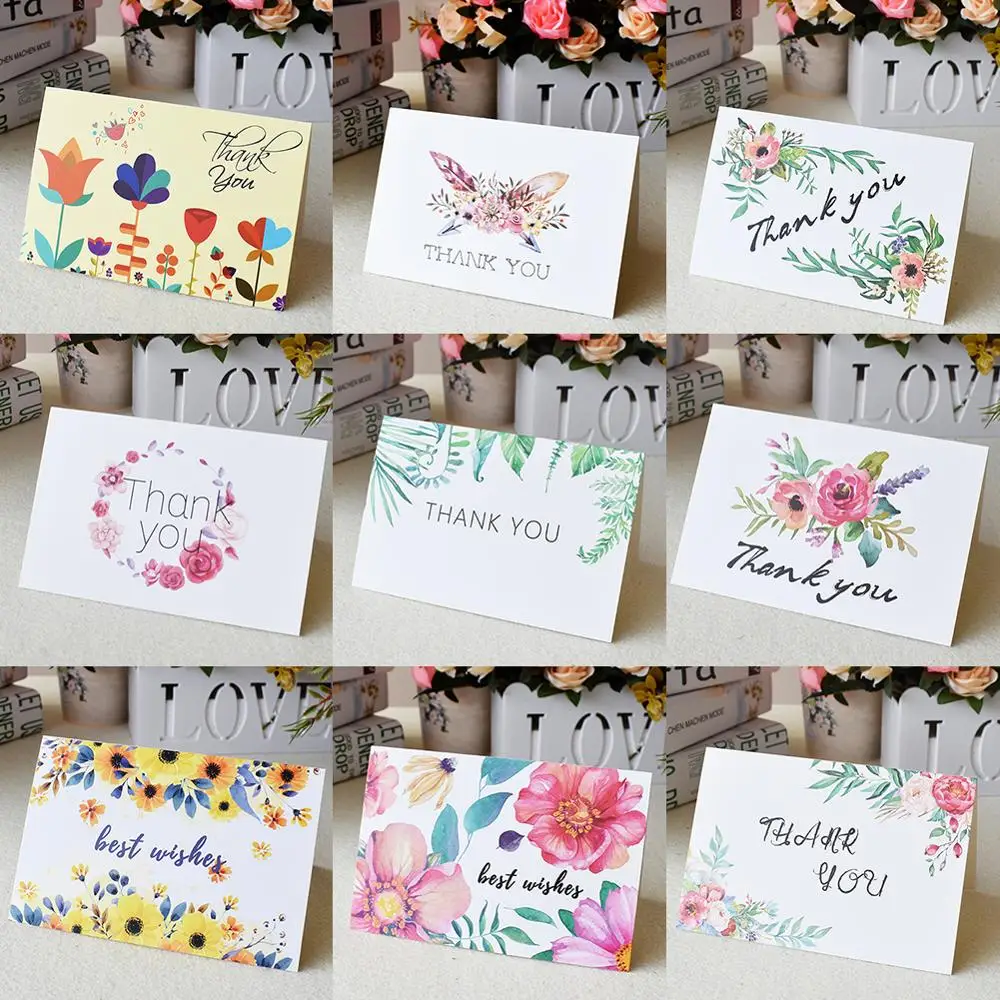  Thank You Cards with Envelope Stickers Business Custom Invitations Notes Blank inside Greeting Card