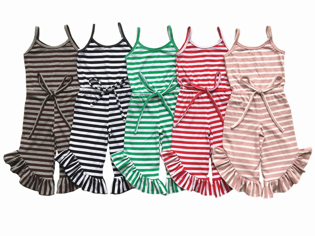 Wholesale Baby Girl Rompers Newborn Stripe Pant Rompers Girls Jumpsuit