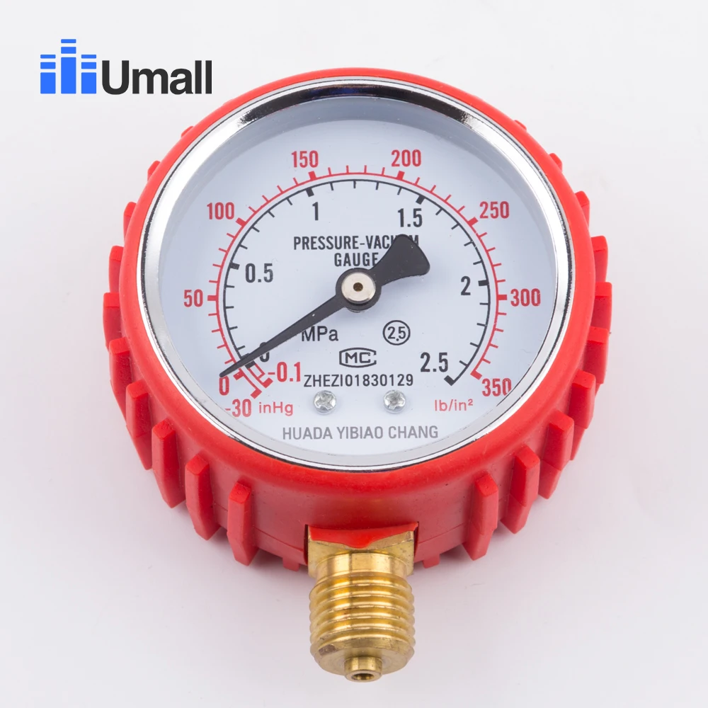 Кондиционер добавить фторид Таблица жидкостный измеритель давления Вакуумный датчик от 0 до 2.5Mpa холодильник хладагент манометр