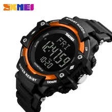 SKMEI mężczyźni Sport zegarek krokomierz z pomiarem akcji serca Monitor licznik kalorii 50M wodoodporny wyświetlacz led cyfrowy zegarek reloj hombre 1180