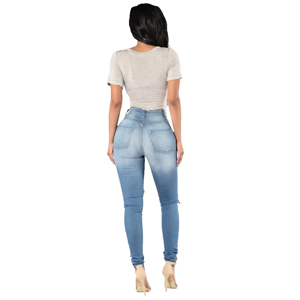SEJIAN 2017 Destroyed Jeans Delle Donne Sexy Pantaloni di Stirata Jeans  Stretti Foro Denim Femminile A Vita Alta Pant Y155|waist pants|jeans woman  sexydestroyed jeans women - AliExpress