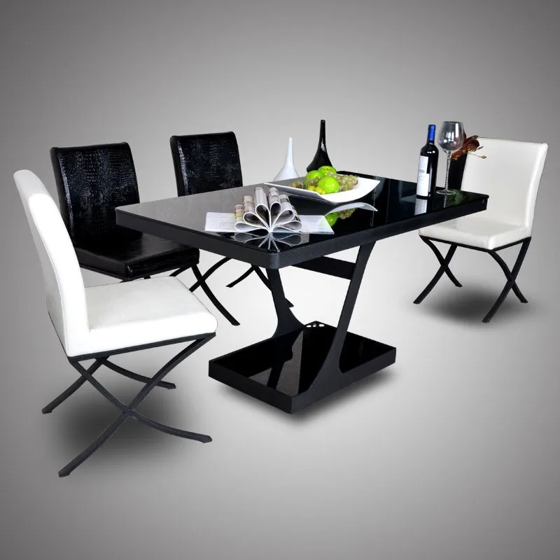 Toughened-glass-table-contracted-and-contemporary-home-restaurant-dining-tables-and-metal-double-table-leisure-table