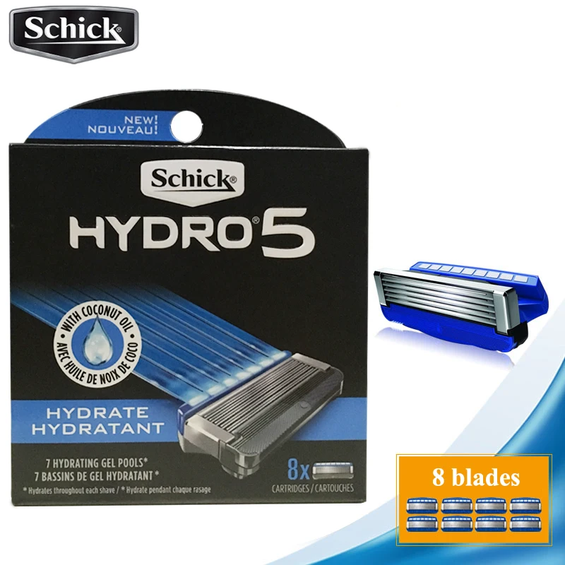 Lâminas de Barbear Conjunto para o Homem Lâminas + 1 Novo Original Genuíno Schick Hidro 5 Conjunto 9 Navalha Melhor Manual Barbear 2021 2 1 navalha) melhor manual barbear conjunto para o homem