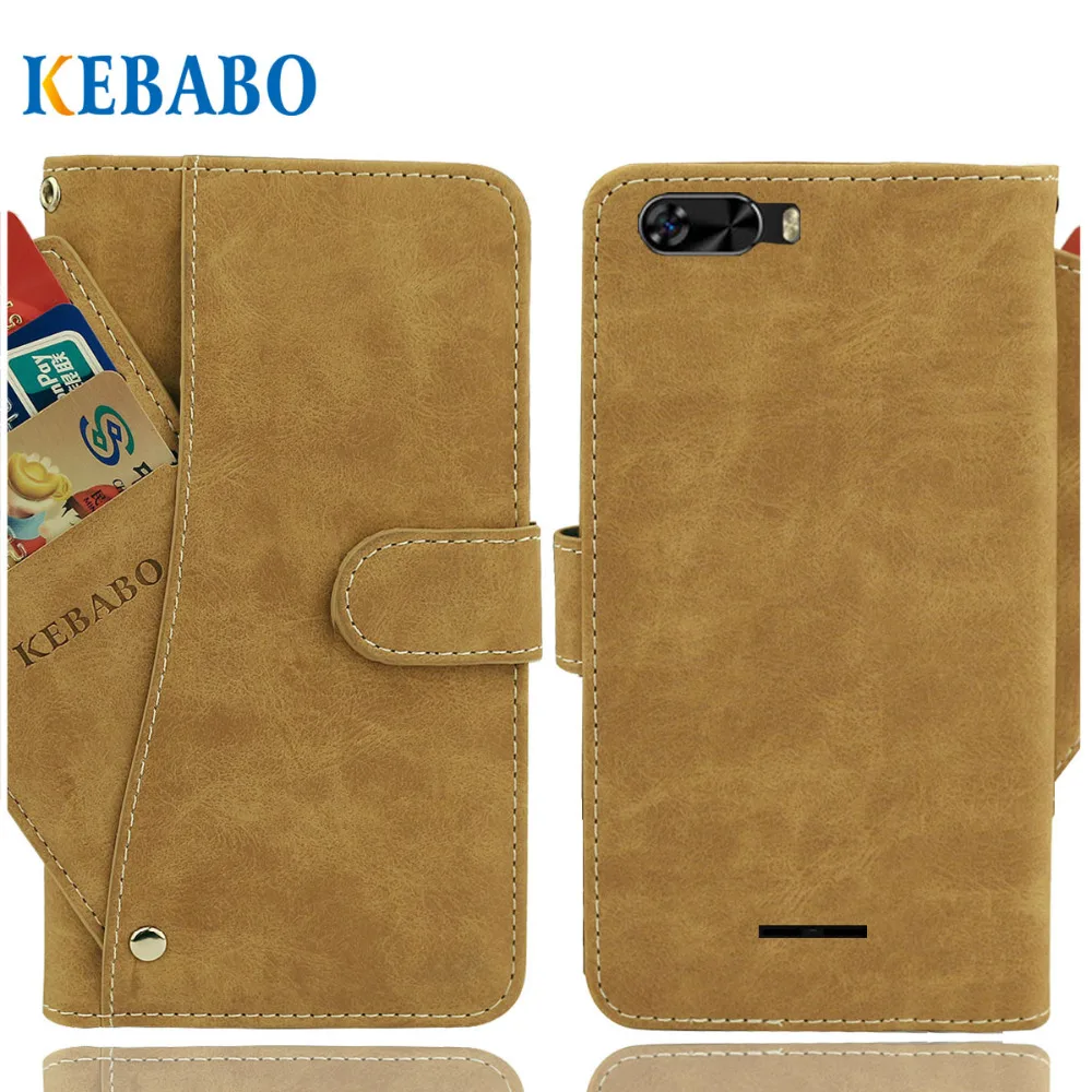 

Vintage Leather Wallet Own Fun 6 Case 5.5" Flip Luxury 3 Front Card Slots Cover Magnet Stand Phone Protective Bags
