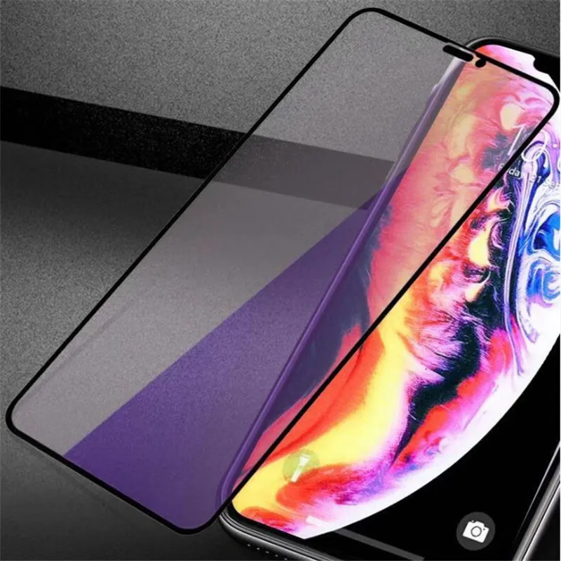 Закаленное стекло для iphone 6 6S 7 8 plus X стекло на iphone 7 6 8 X R XS экран синий фиолетовый свет протектор стекло на iphone