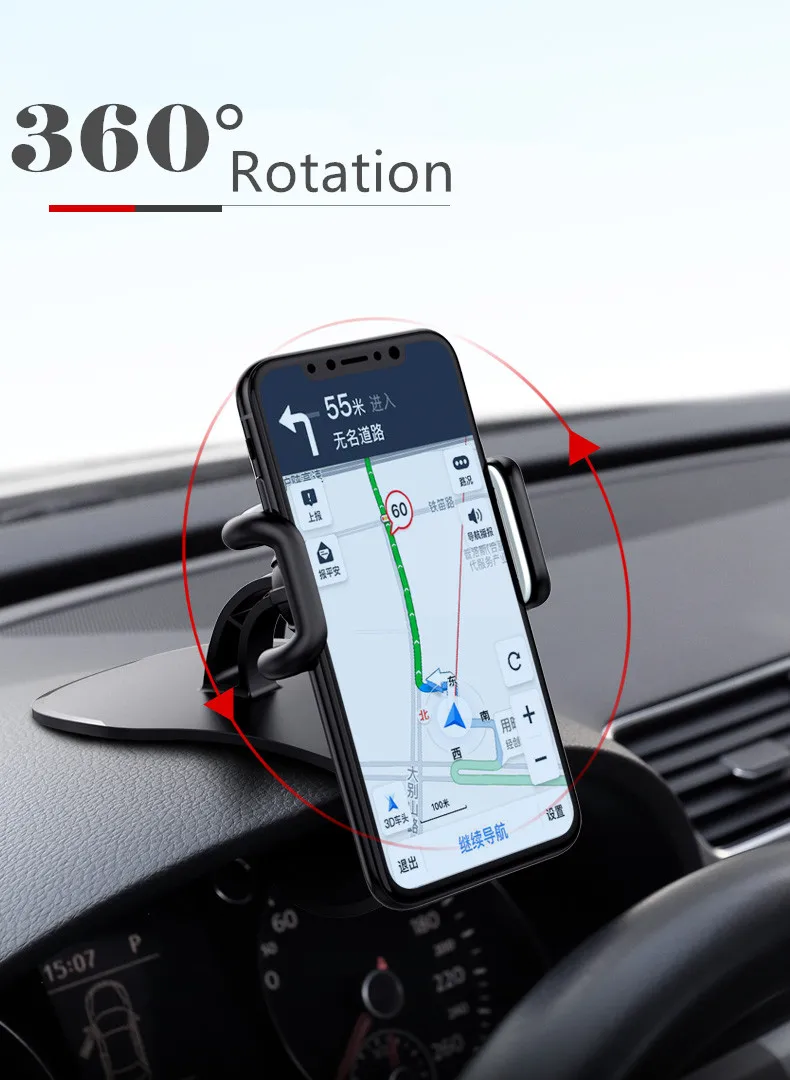 Soporte Universal de teléfono para salpicadero de coche, montaje de Clip fácil, pantalla GPS, para iPhone 8, X, Samsung y XiaoMi