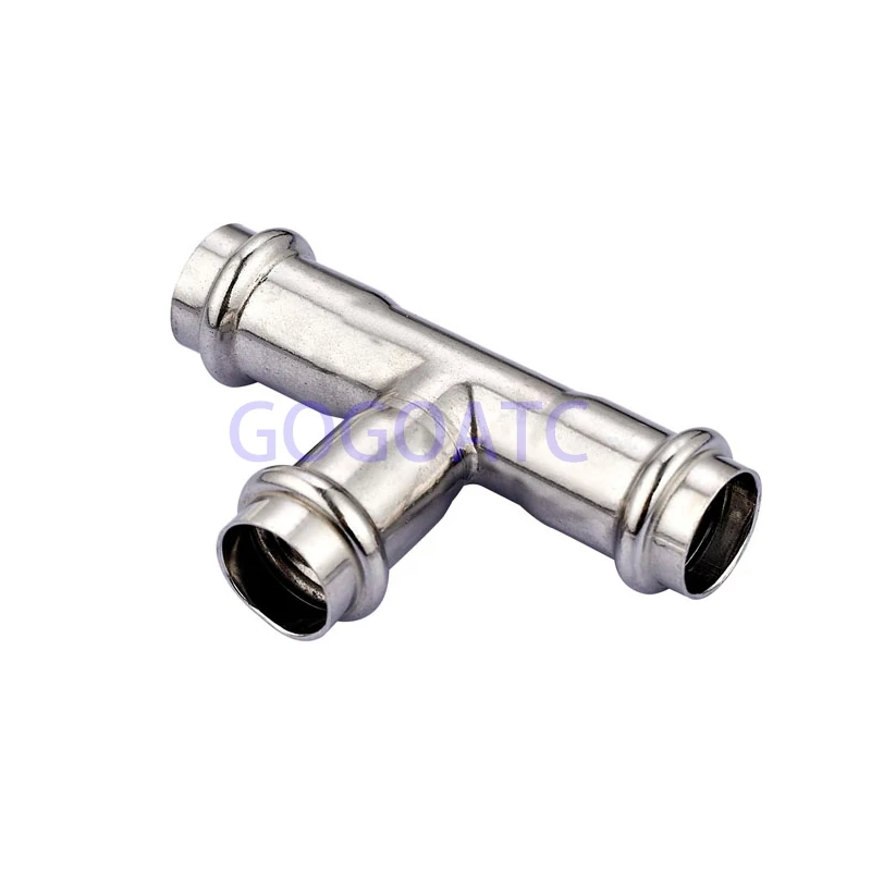

Compression ferrule stainless steel pipe joint T type adapter DN15/20/25/32/40/50 Propress Tee 304 SS press fittings for water