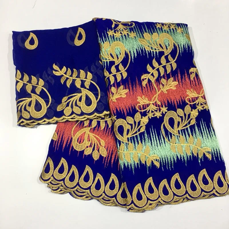 

5+2yard Swiss lace fabric 2018 latest heavy beaded embroidery African cotton fabrics Swiss voile lace popular Dubai style LU0114