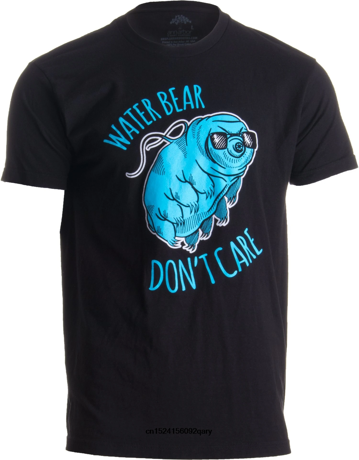 Men Funny T Shirt Cool tshirt Water Bear Don't Care Tardigrade Microbiology Waterbear Science T-shirt | Мужская одежда