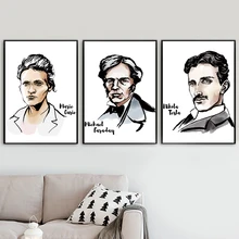 Marie Curie Michael Faraday Nikola Tesla Wall Art Canvas Painting Nordic Posters And Prints Wall Pictures For Living Room Decor Marie Curie Michael Faraday Nikola Tesla Wall Art Canvas Painting Nordic Posters And Prints Wall Pictures For Living Room Decor
