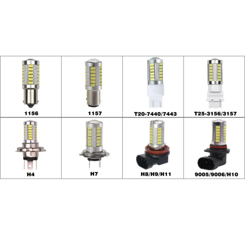 

2PCS H7 33LED Automotive LED Fog Headlamp H8 H9 H11 9006 H10 T25 3156 3157 Night Lights Safety Good Quality Car Lights