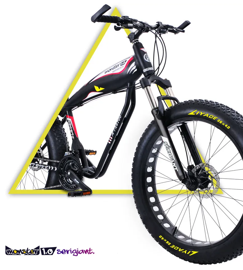Новинка x-передняя рама из алюминиевого сплава 4,0 широкая жировая шина 27 скоростей масляный дисковый тормоз горный снег пляж велосипед открытый горный велосипед