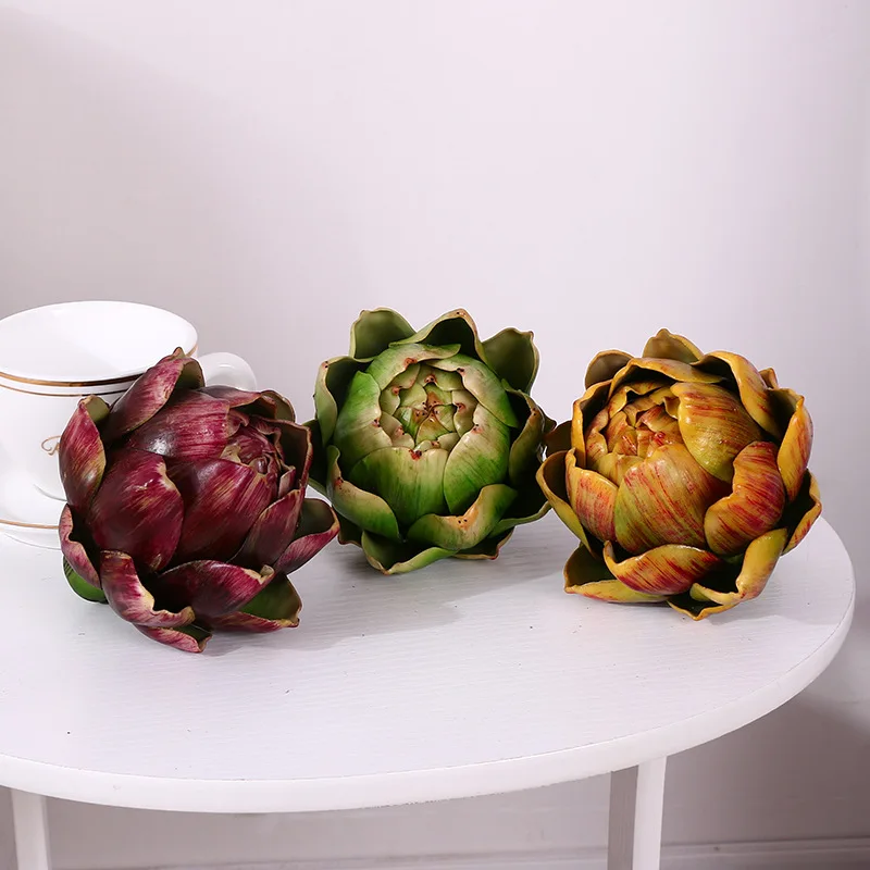 Artichoke Artificial Succulents Plastic Flower Pineapple Head Home