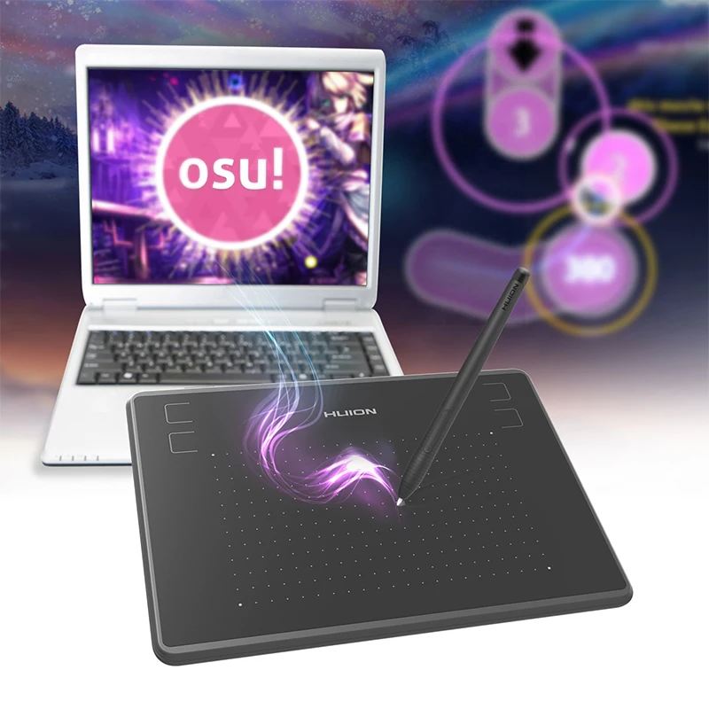 HUION H430P 4 pulgadas tableta gráfica OSU juego tableta pluma de firma de tableta Digital dibujo de la tableta con guante regalo - 1