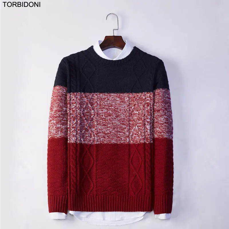 Autumn Mens Striped Sweaters Long Sleeve New Knitted Brand Clothing For